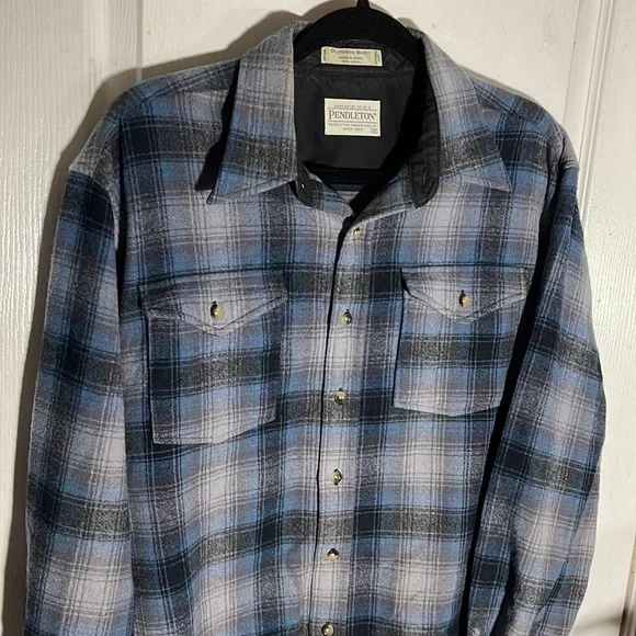 Pendleton Men’s Plaid 100% Wool Long Sleeve Outdoor Shirt Size Medium - Picture 2 of 8